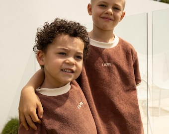 Kids Terry Towelling Set, Chocolate Cotton Top and Shorts, Sold Separately or as a Set