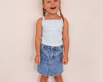 Brand New Girls Denim Skort | LTL PPL Boutique Kids Clothing | Sizes 0–7
