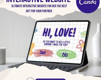 Interactive Love Website, Customizable Valentine's Day Gift, Canva Template Digital Download