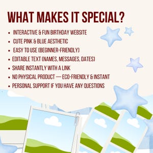 Cute Interactive Birthday Website for Her | Digital Birthday Gift | Editable Online Page