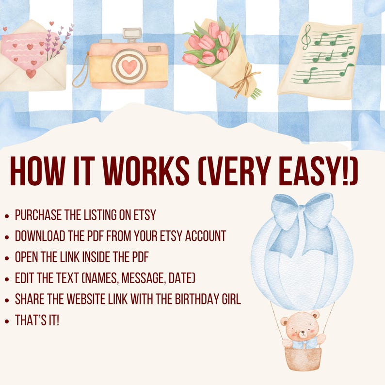 Cute Interactive Birthday Website for Her | Digital Birthday Gift | Editable Online Page