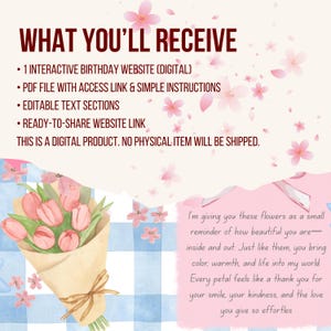 Cute Interactive Birthday Website for Her | Digital Birthday Gift | Editable Online Page