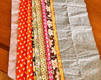 1930s Style Stoffpaket: 9 Quarter Yard Schnitte - Vintage Blumen, Hühnermuster