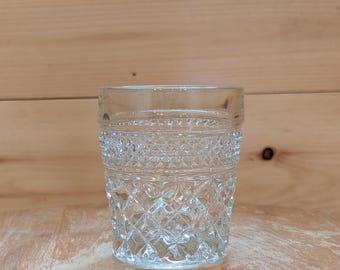 Vintage Anchor Hocking Wexford Old Fashioned Glass Diamond Pattern USA