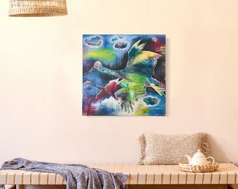 Original Art Painting, Ethnic art, Modern Acrylic Painting, wall decor, Meditation, Yoga Decor, Colorful Decor, Zen Art, Painting on Canvas