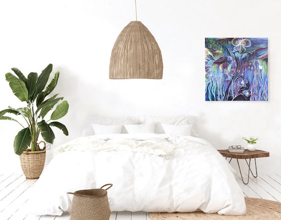 Original Wall art, Acrylic paint purple abstract painting original, Modern Painting, Zen wall Art, Canvas Painting, wall decor, bohemian