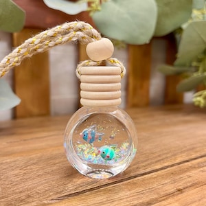 Tropical Car Air Freshener, Hanging Oil Diffuser, Coastal Car Charm, Car Accessory, Car Fragrance, Refillable Oil Diffuser, Small Gift Idea