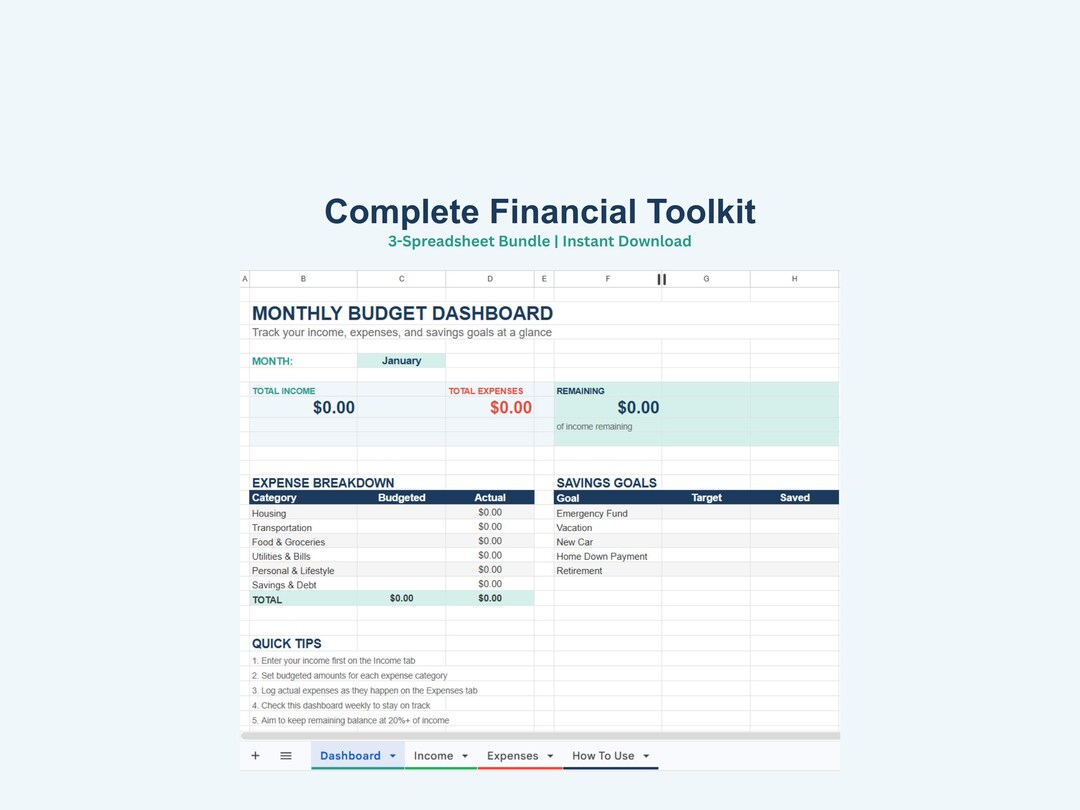 Budget Spreadsheet Bundle Google Sheets Excel Budget Tracker Debt ...