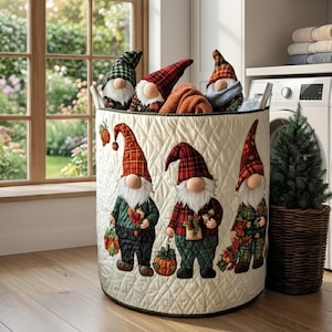 Rustle the Gnome Laundry Basket for Mom, Gnome Canvas Hamper, Housewarming Gift Ideas, Mother's Day Gift, Grandma Birthday Gift, Unique Gift