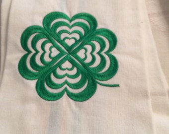 New kitchen tea towel with a St Patricks day SHAMROCKS