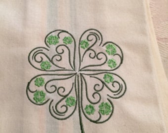 New kitchen tea towel with a St Patricks day SHAMROCKS