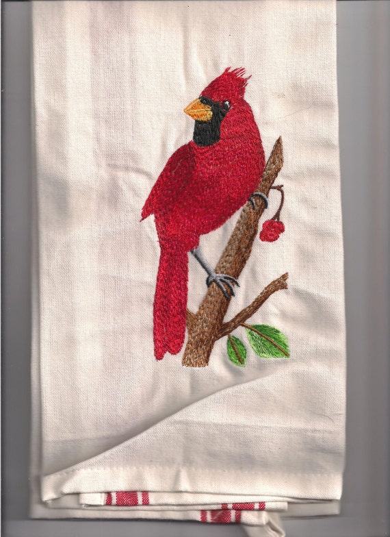 cardinal tea towel