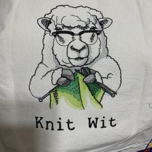 New Kitchen tea towel Sheep KNIT  WIT