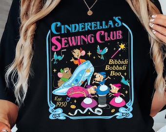 Cinderella's Sewing Club Sweatshirt, Jaq und Gus Mouse Disney Shirt, Bibbidi Bobbidi Boo Rundhalsausschnitt, Vintage 1950 Cinderella Geschenk