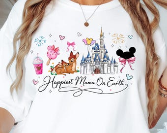 Happiest Mama On Earth Shirt, Bambi and Mother Disney Mom Tee, Disney Family Vacation Shirt, Mother's Day Disney Gift, Magic Kingdom Castle