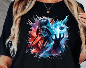 Darth Vader Sweatshirt, Star Wars Dark Side Rundhalsausschnitt, Aquarell Sci-Fi Shirt, Galaxy Force Grafik T-Shirt, Sith Lord Geschenk, Film-Fanbekleidung
