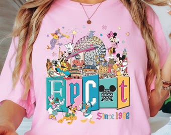 Retro Epcot Center 1982 Shirt, Mickey und Freunde Disney World Sweatshirt, Figment Raumschiff Erde Rundhalsausschnitt, Epcot World Showcase Geschenk