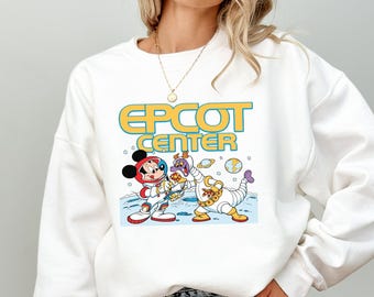 Retro Epcot Center Shirt, Mickey and Figment Space Sweatshirt, Vintage Disney World Tee, Future World Crewneck, Disney Family Vacation Gift