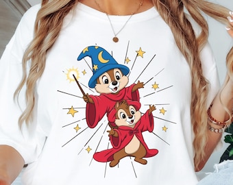 Zauberer Chip 'n Dale Shirt, Zauberer Chip und Dale Sweatshirt, Disney Magic Kingdom T-Shirt, Zauberer Lehrling Geschenk, Disney Familienurlaub