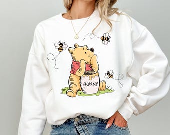 Retro Winnie the Pooh Sweatshirt, Hunny Pot and Bees Tee