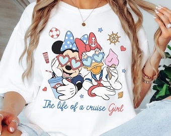 Camiseta "La vida de una chica de crucero", camiseta de Minnie y Daisy Disney Cruise, sudadera náutica de vacaciones de verano, bonito regalo de viaje para el equipo Disney