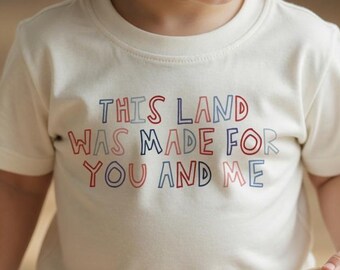 Kids Inspirational T-Shirt, This Land Theme, Eco-Friendly Style, Earth Day Gift for Children, Positive Message Tee