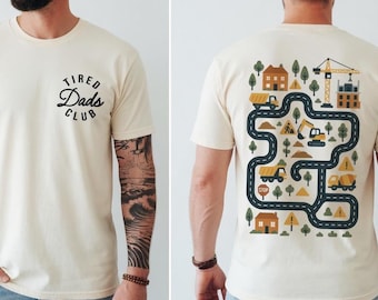 Funny Dad Shirt, Tired Dads Club Tee, Road Map Design, Humorous Father's Day Gift, Novelty Gift for Him, Graphic T-Shirt for Dads