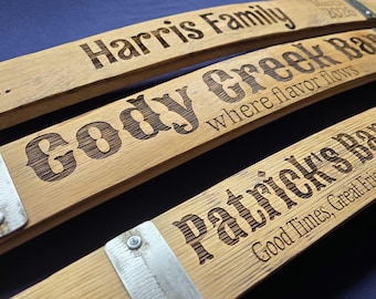 Custom Bourbon Barrel stave signs