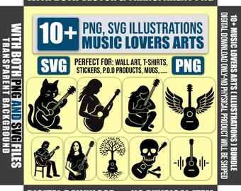 Music Lover SVG Bundle | Guitar & Instrument Clipart (Digital Download)