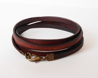 natural braided leather bracelet mens leather bracelet | Etsy
