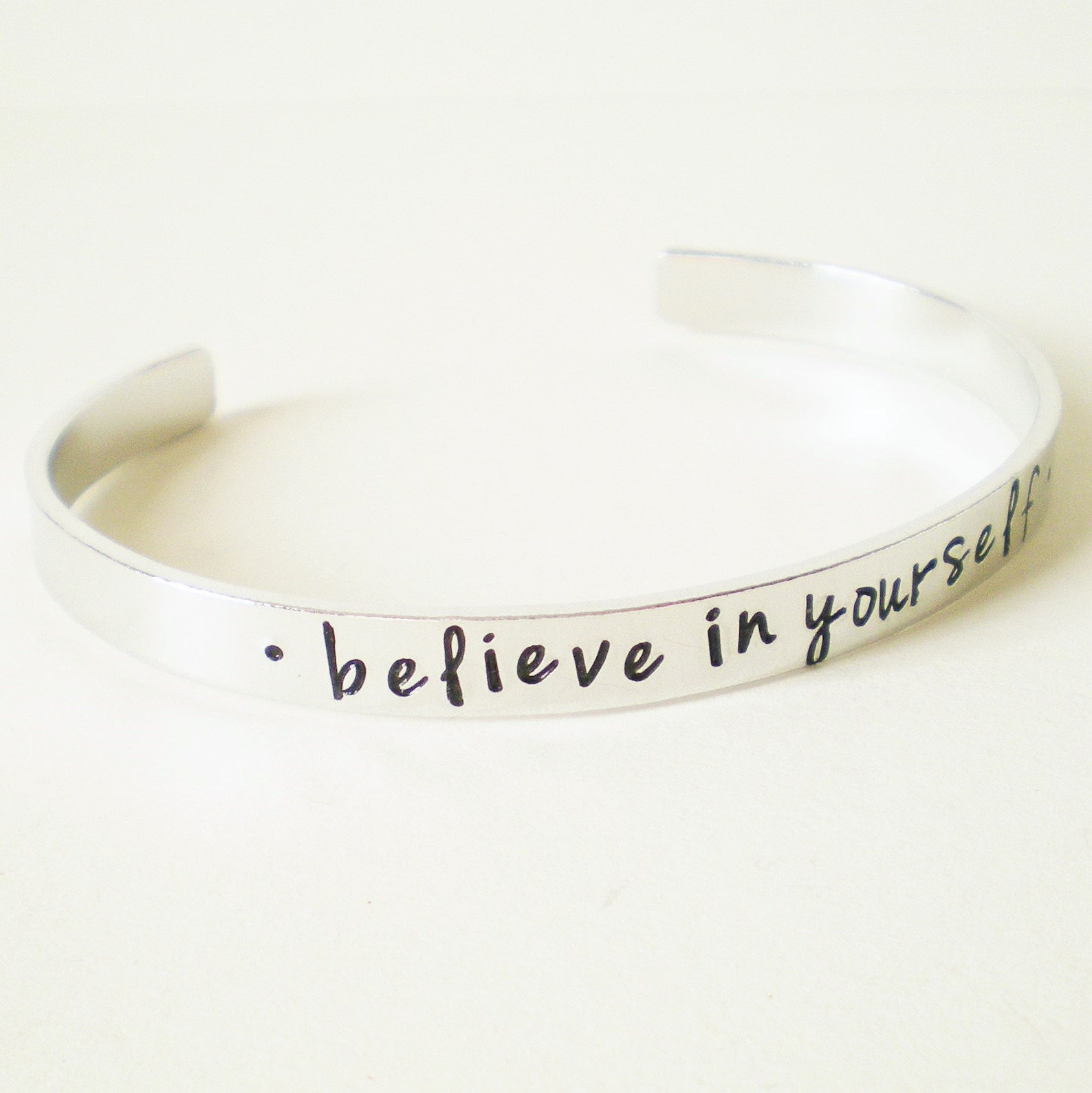 Believe in Yourself Bracelet Adjustable HandStamped Etsy