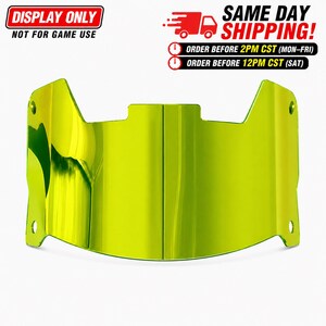 Lime Green Chrome Mirrored Full Size Football Helmet Visor (For Display Purposes Only) Plus Clips SAME DAY SHIPPING ordered by 2pm central
