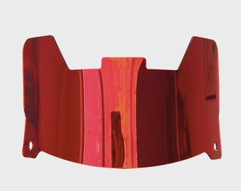 Red Chrome Mirrored Full Size Football Helmet Visor (For Display Purposes Only) Plus Clips SAME DAY SHIPPING if ordered by 2pm central time