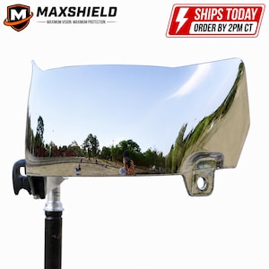 MaxShield Football Helmet Visor Silver Chrome Mirror + Quick Clips Fits SpeedFlex Schutt F7