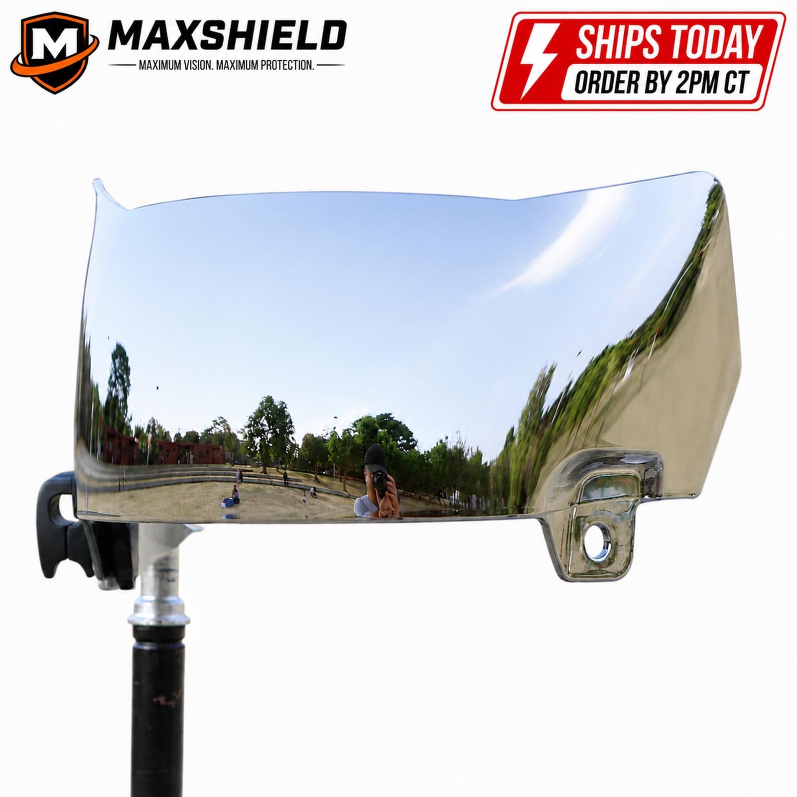 MaxShield Football Helmet Visor Silver Chrome Mirror + Quick Clips Fits SpeedFlex Schutt F7