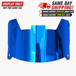 Light Blue Chrome Mirrored Full Size Football Helmet Visor (For Display Purposes Only) +Clips SAME DAY SHIPPING placed by 2pm central time