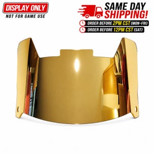 10k Light Gold Chrome Mirrored Full Size Football Helmet Visor (For Display Purposes Only) +Clips SAME DAY SHIPPING placed by 2pm central