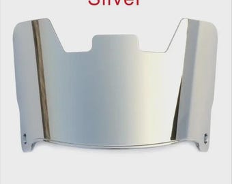 Silver Chrome Football Helmet Visor, Shatterproof, UV Protection