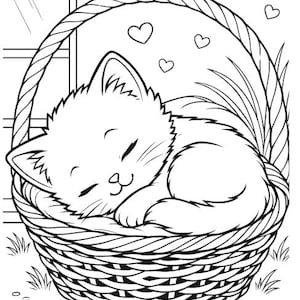 25 adorabili pagine da colorare di gattini stampabili per bambini / Libro da colorare di gatti in PDF / Attività per il momento di silenzio in età prescolare / Download immediato immagine 10