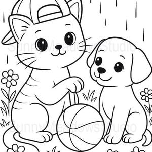 25 adorabili pagine da colorare di gattini stampabili per bambini / Libro da colorare di gatti in PDF / Attività per il momento di silenzio in età prescolare / Download immediato immagine 12