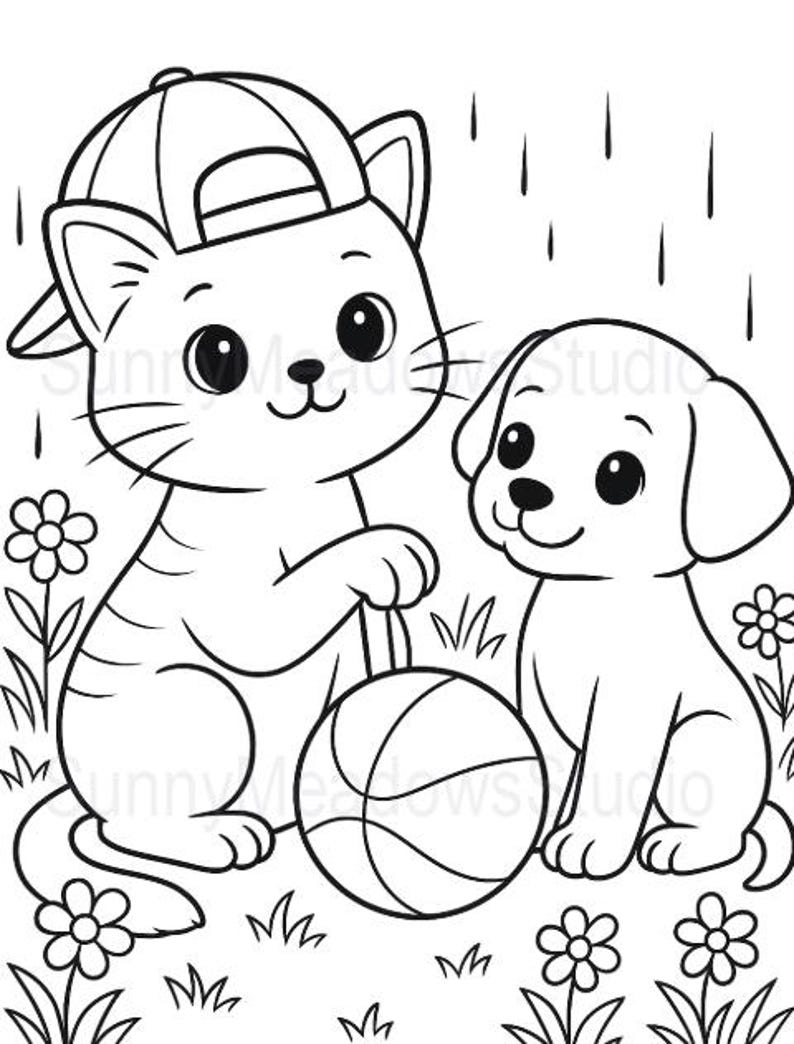 25 adorabili pagine da colorare di gattini stampabili per bambini / Libro da colorare di gatti in PDF / Attività per il momento di silenzio in età prescolare / Download immediato immagine 12