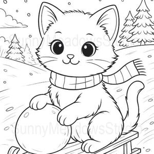 25 adorabili pagine da colorare di gattini stampabili per bambini / Libro da colorare di gatti in PDF / Attività per il momento di silenzio in età prescolare / Download immediato immagine 11