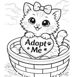20 Cute Kitty Coloring Pages for Kids – Spring Cat Activity Pack, Instant Printable Party Craft, Classroom Fun PDF, Easter/Spring Printable