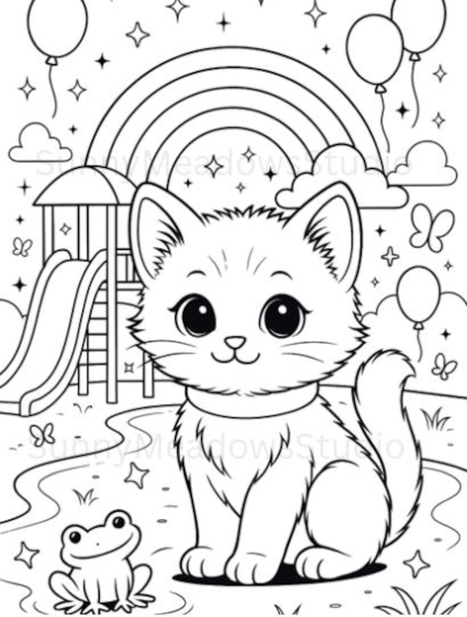25 Cute Kitten Coloring Pages Printable for Kids | Cat Coloring Book ...