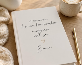 Personalized "My Favorite Place" Journal, Custom Hardcover Notebook, Romantic Gift for Her, Anniversary Gift, Wedding Gift
