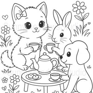 25 adorabili pagine da colorare di gattini stampabili per bambini / Libro da colorare di gatti in PDF / Attività per il momento di silenzio in età prescolare / Download immediato immagine 8