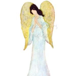 Angel clipart, Guardian Angel Art, Angel, Praying Angel Digital download,Watercolor Angel, Digital Angel Art, Praying Angel, Angel Art