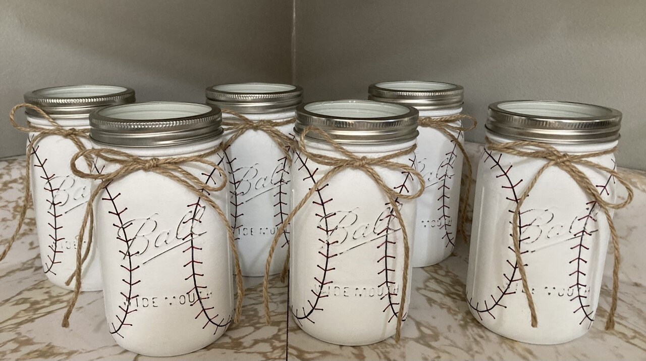 Sale Sports Theme Mason Jars 6 Qt. Baseball Mason Jars Qt. Etsy