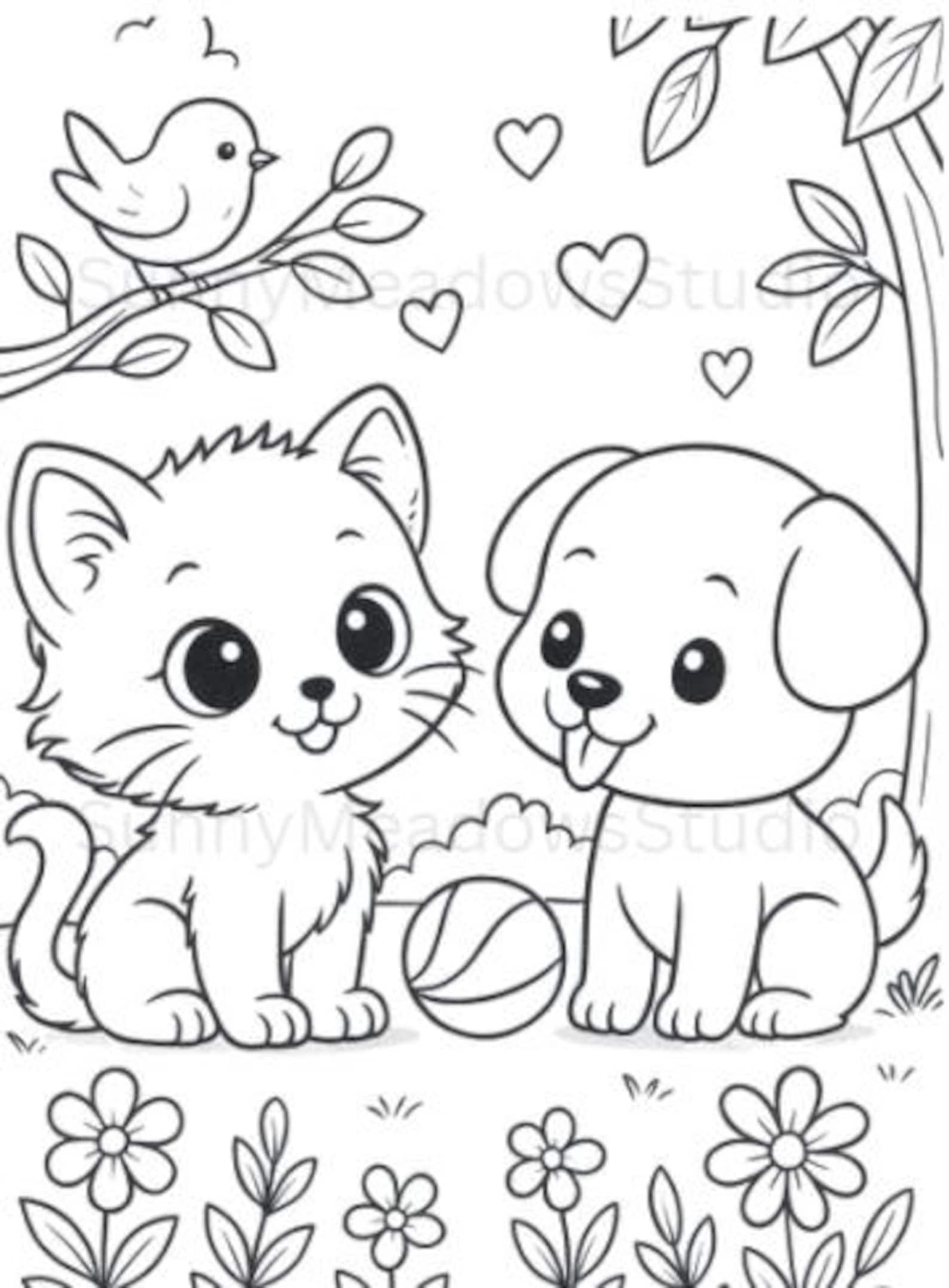 25 Cute Kitten Coloring Pages Printable for Kids | Cat Coloring Book ...