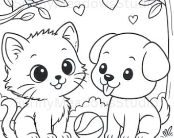 25 Cute Kitten Coloring Pages Printable for Kids | Cat Coloring Book PDF | Preschool Quiet Time Activity | Instant Download